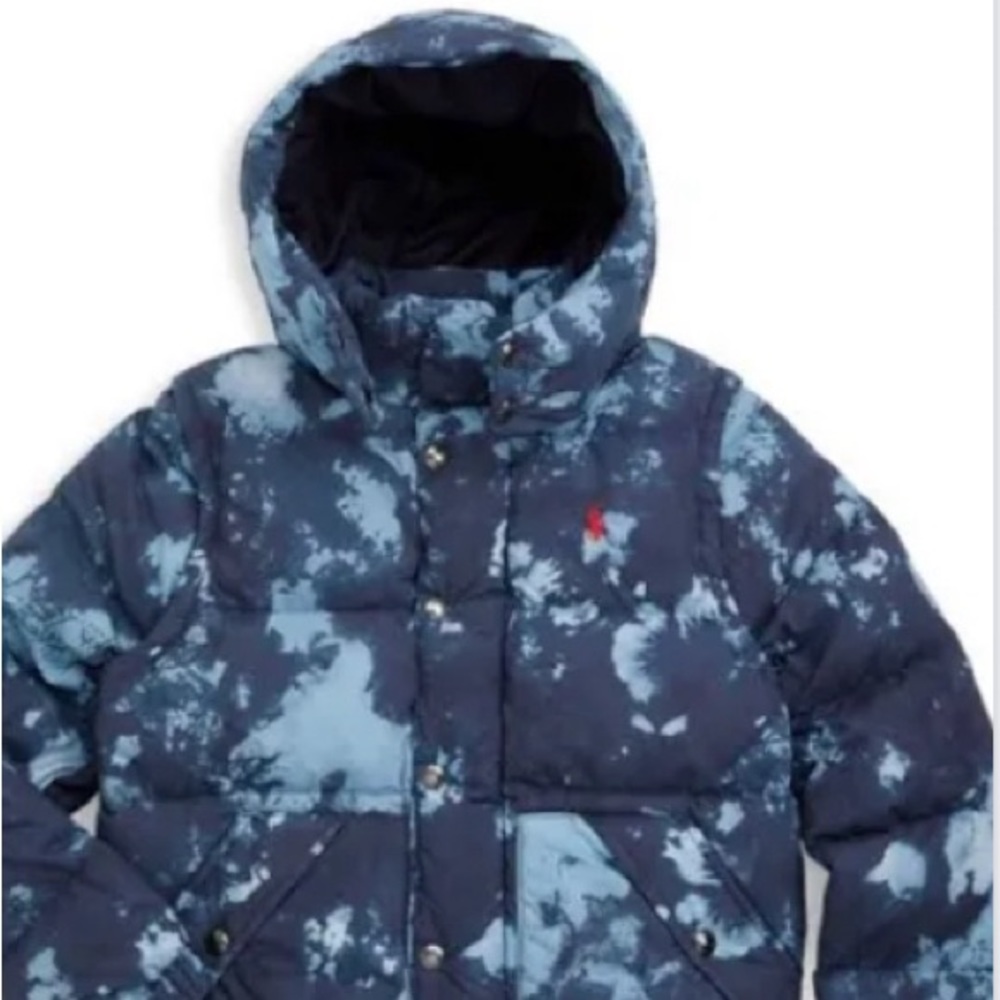 NWT POLO RALPH LAUREN Boy's Convertible Down Tie-Dye Jacket and Vest